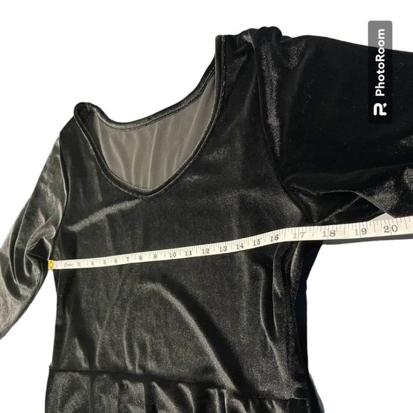 Velvet Midi Black Dress Holiday Event Minimalist - M - Picture 3 of 11